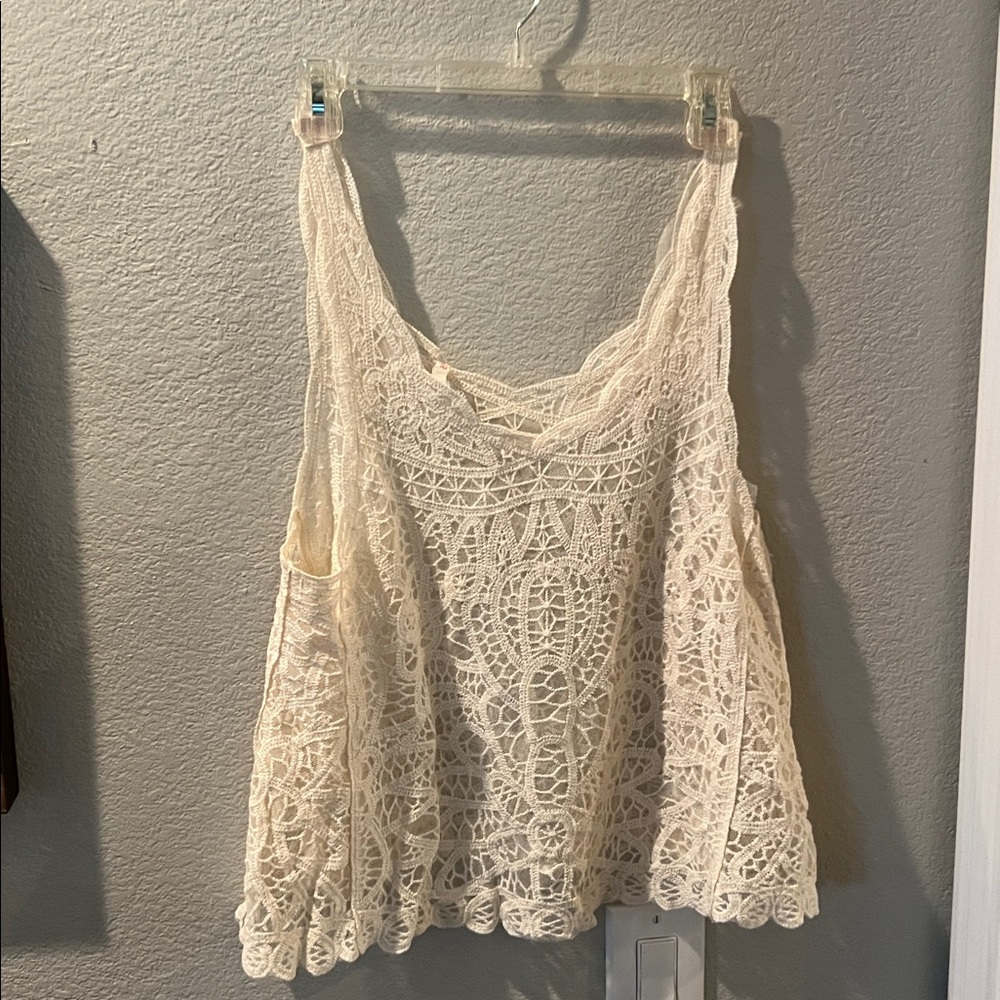 Cream Lace Tank Top NWOT